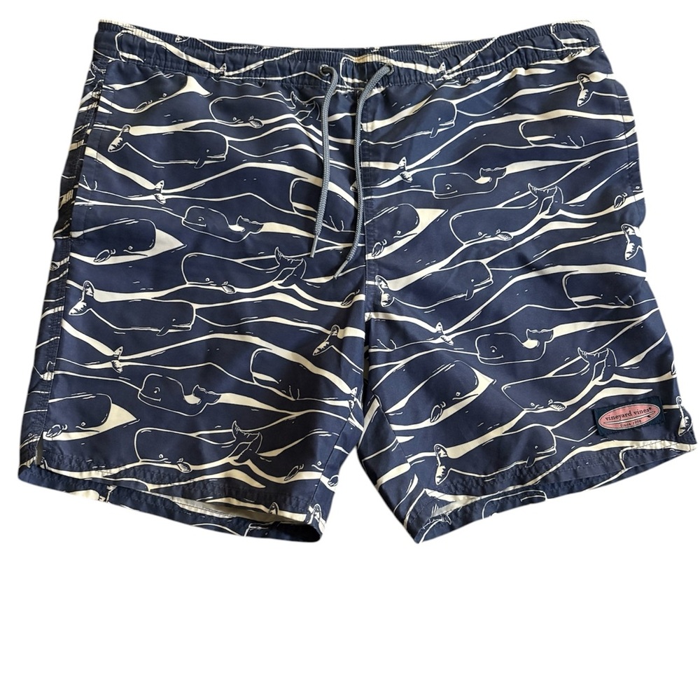 Vineyard Vines Blue and White Swim Trunks with Classic Style